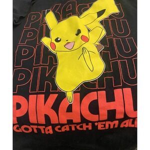 Pokemon Pikachu Shirt Mens Small Black Gotta Catch 'Em All Cotton Graphic Tee
